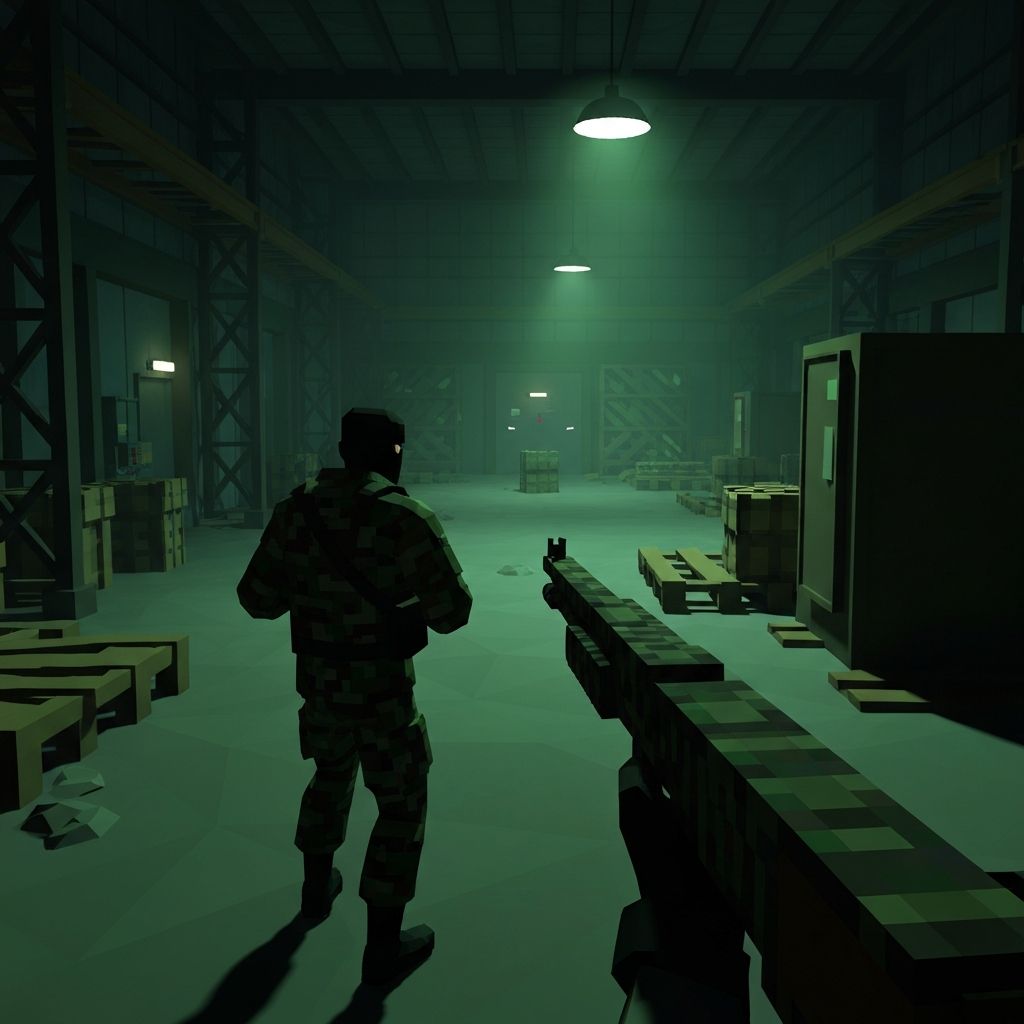 Tactical warehouse combat in DefuseProtocol